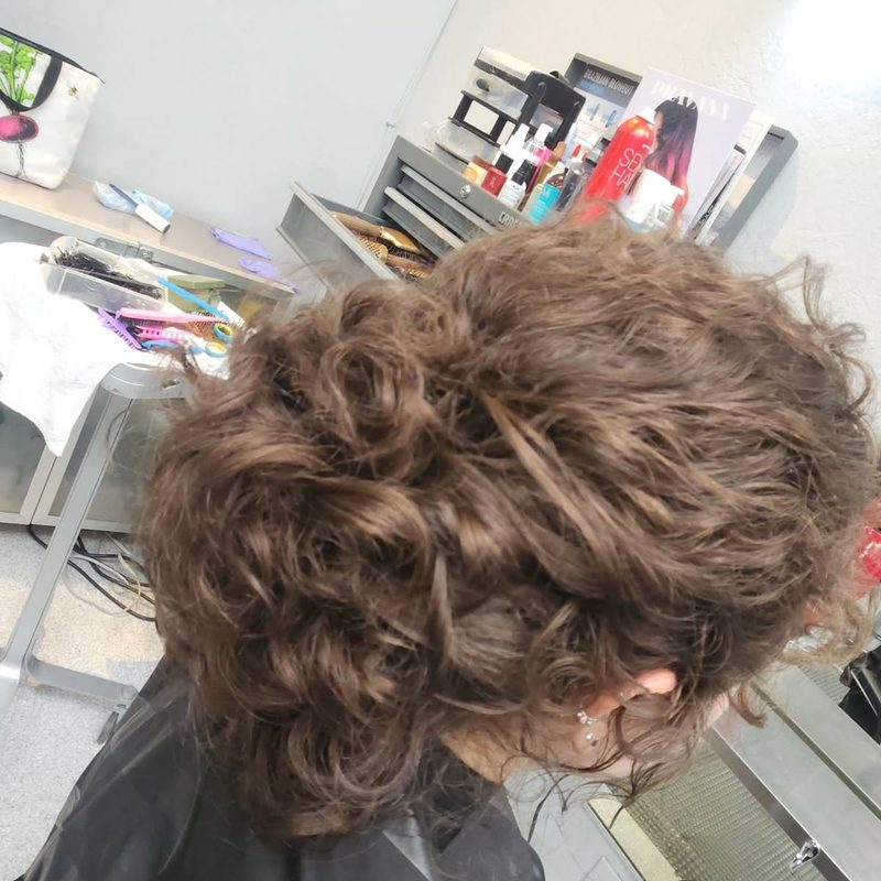 Brunette color on natural curls